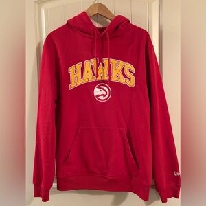 New Era Atlanta Hawks old school Red and yellow Hoodie